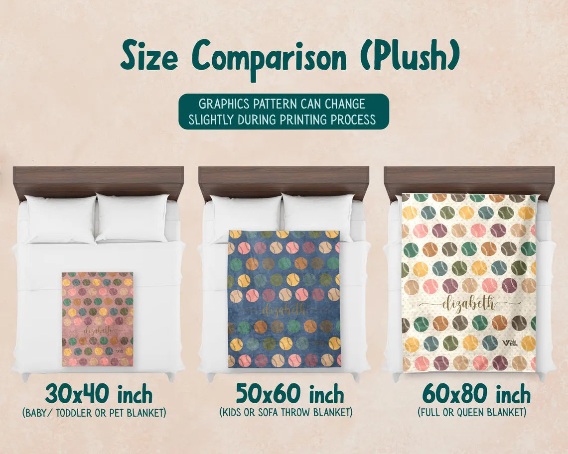 Retro Personalized Baseball Blanket, Custom Name Sports Throw, Cozy Baseball Lover Gift, Unique Baseball Home Decor Blanket