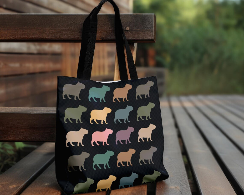 Retro Capybara Tote Bag – Vintage Cute Animal Lover Shoulder Bag – Reusable Everyday Carryall Nature Gift