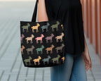 Retro Goat Tote Bag | Vintage Style Goat Lover Gift | Reusable Animal Shoulder Bag | Cute Goat Themed Everyday Tote
