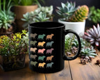 Retro Capybara Lover Mug – Funny Distracted Gift – Capybara Black Distressed Retro Rodent Mug