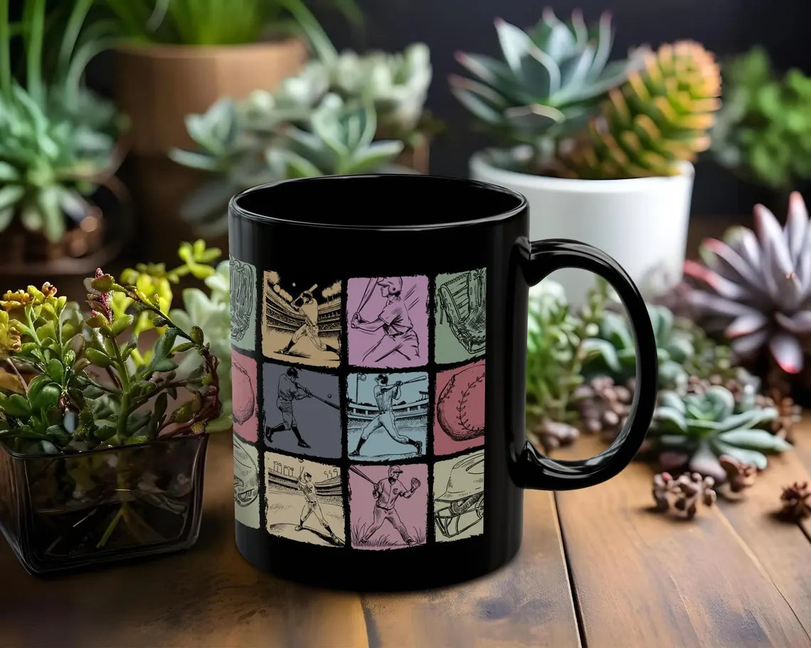 Vintage Baseball Mug, Retro Baseball Lover Coffee Cup, Sports Enthusiast Gift, Classic Baseball Fan Mug, Baseball Player Gift Idea