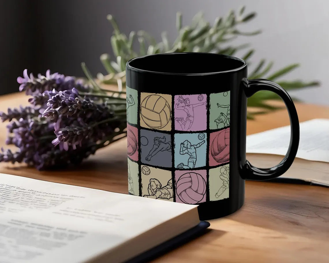 Volleyball Mug, Sports Lover Coffee Cup, Volleyball Player Gift, Beach Volleyball Mug, Team Sports Mug, Athletic Gift, Unique Mug