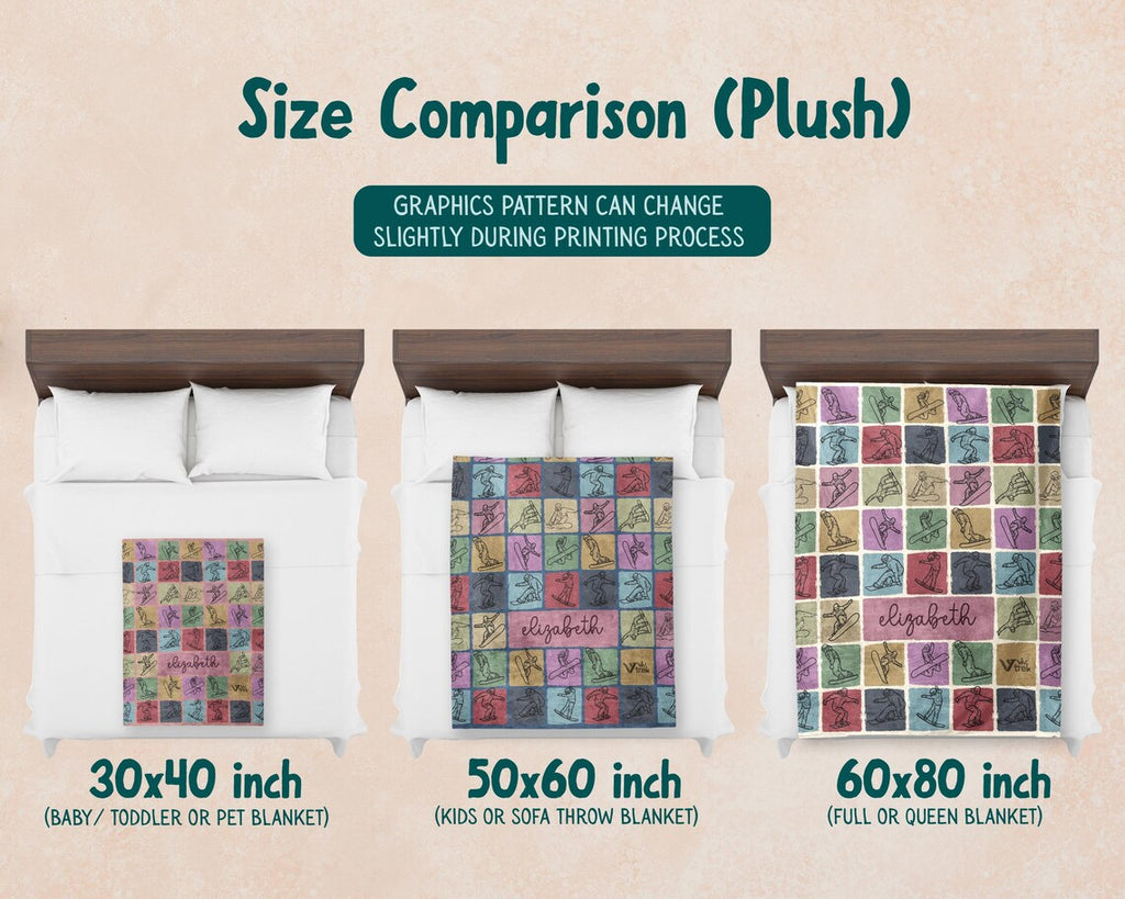 Custom Name Snowboarding Blanket - Personalized Winter Sports Throw - Snowboard Lover Gift Cozy Ski Lodge Decor