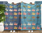 Custom Name Titanic Blanket - Personalized Vintage Throw Blanket Gift - Retro Graphic Ship Lover Custom Blankets