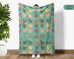 Custom Name Squirrel Blanket Gift, Personalized Chipmunk Throw & Mug Set, Funny Retro Nature Blankets, Unique Christmas Gift for Him Her