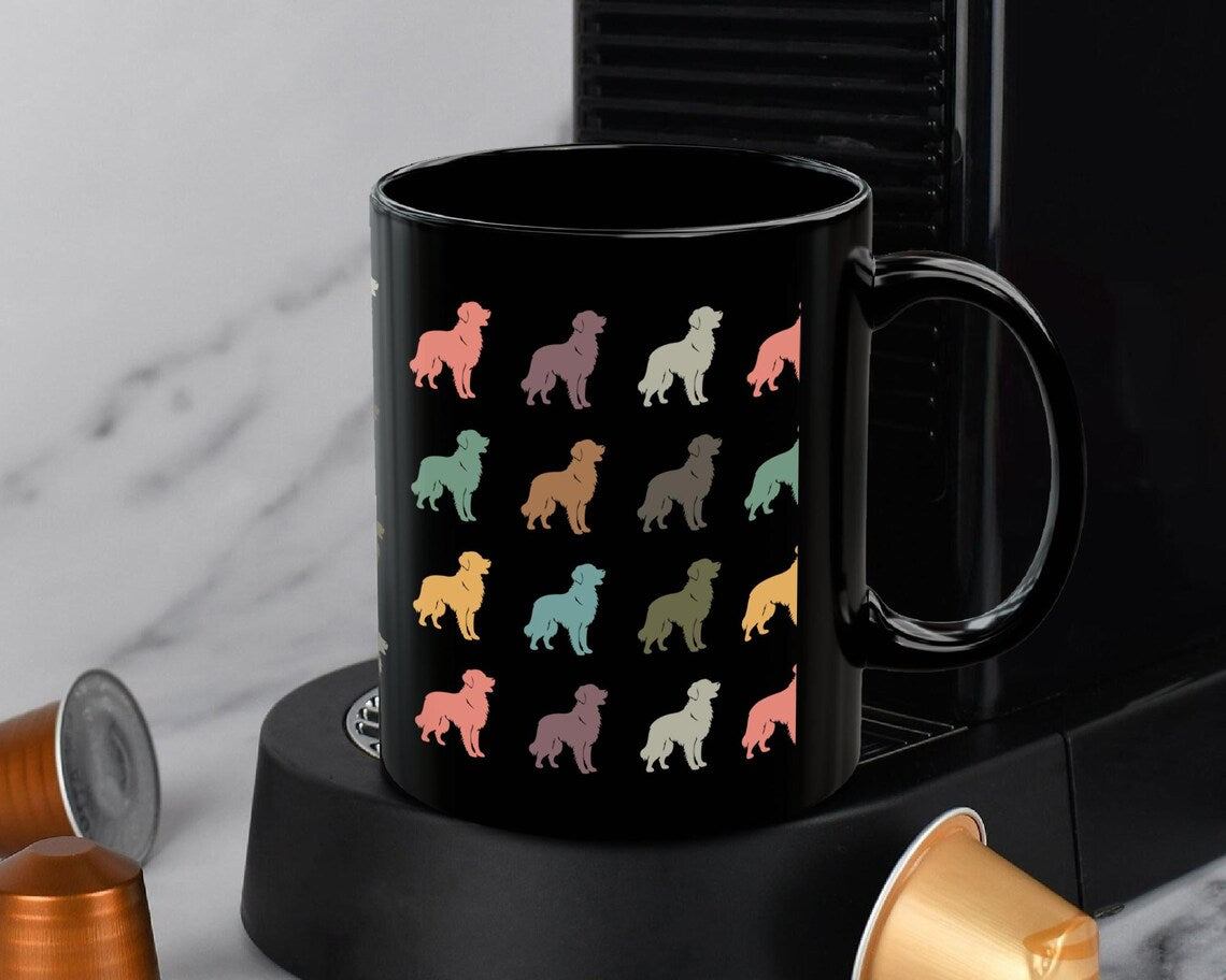 Retro Golden Retriever Mug | Cute Coffee Cup | Vintage Dog Lover Gift | Retriever Owner Pet Present | Golden Dog Mug