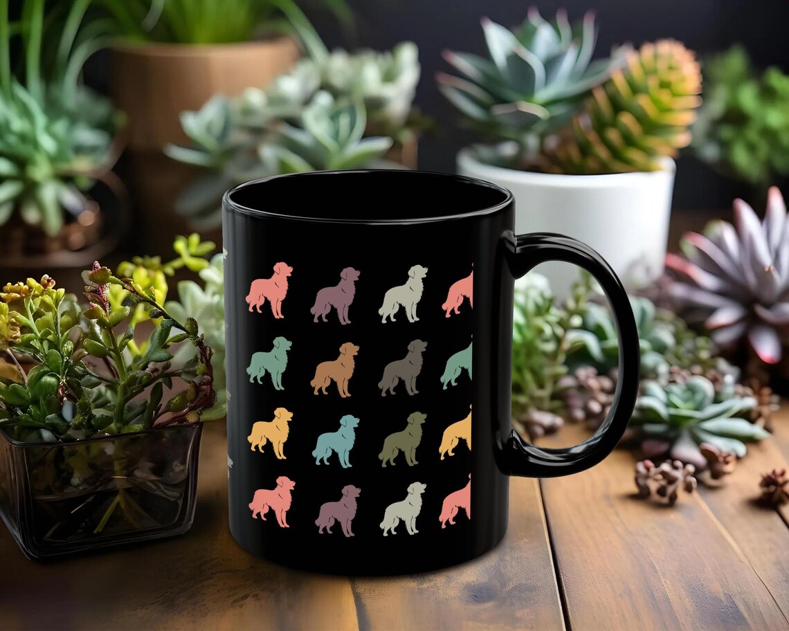 Retro Golden Retriever Mug | Cute Coffee Cup | Vintage Dog Lover Gift | Retriever Owner Pet Present | Golden Dog Mug