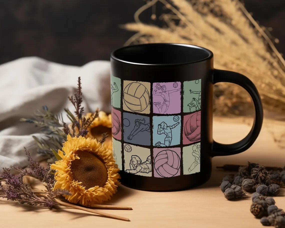 Volleyball Mug, Sports Lover Coffee Cup, Volleyball Player Gift, Beach Volleyball Mug, Team Sports Mug, Athletic Gift, Unique Mug