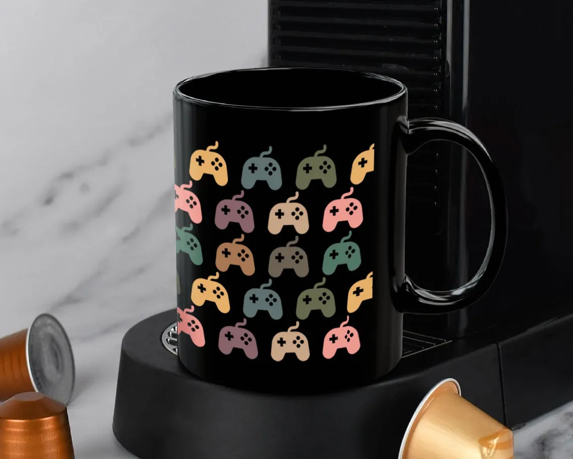 Vintage Video Gaming Mug Controller Coffee Cup | Retro Gamer Gift Idea | Ceramic Gaming Lover Drinkware Present for Him Her