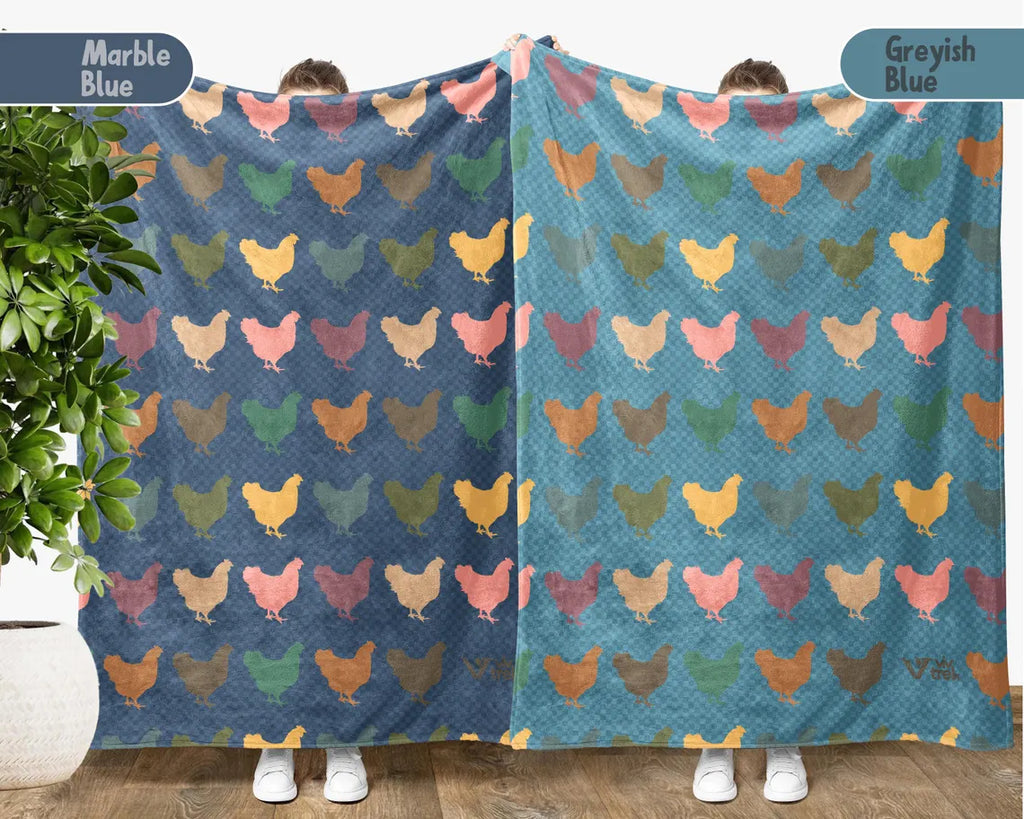 Chicken Gift Blanket Vintage Chicken Lover Throw - Retro Farm Animal Fleece Cozy Chicken Graphic Unique Animal Lover Gift