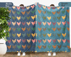 Chicken Gift Blanket Vintage Chicken Lover Throw - Retro Farm Animal Fleece Cozy Chicken Graphic Unique Animal Lover Gift