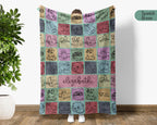 Personalized Otter Gift Blanket with Custom Name | Vintage Sea Life Lover Throw | Cozy Graphic Blankets