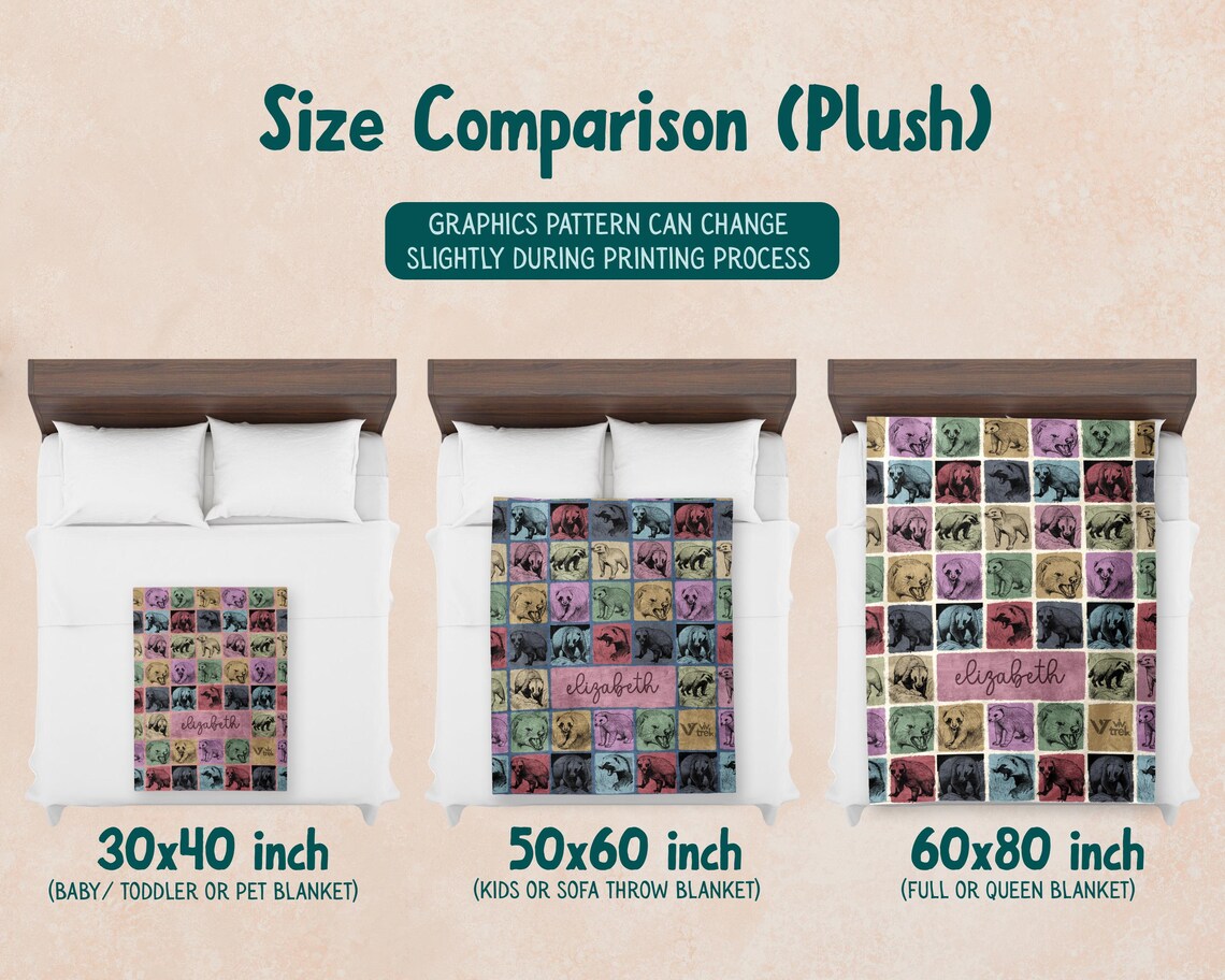 Custom Name Pug Dog Blanket | Vintage Personalized Throw | Retro Cozy Pet Lover Gift for Home Decor