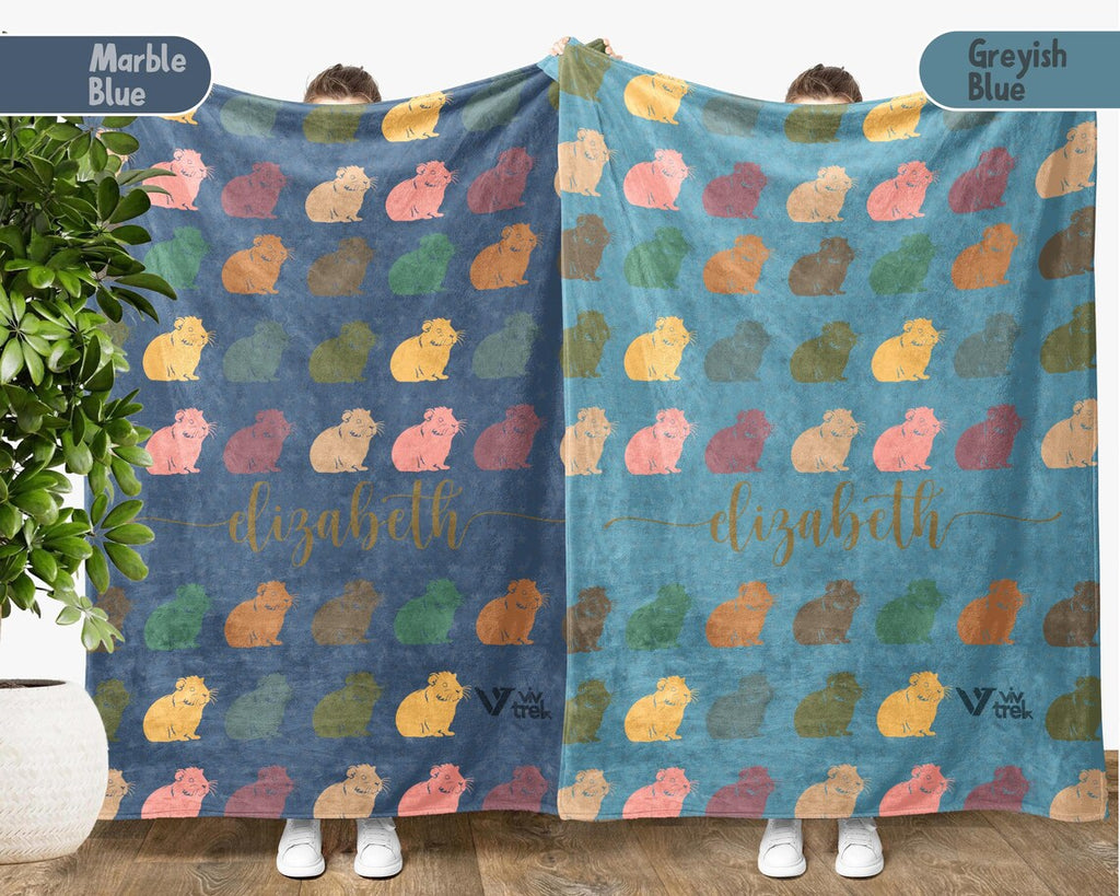 Custom Name Guinea Pig Blanket – Vintage Personalized Throw Under $50, Cozy Retro Gift for Pet Lovers 🐹🧣