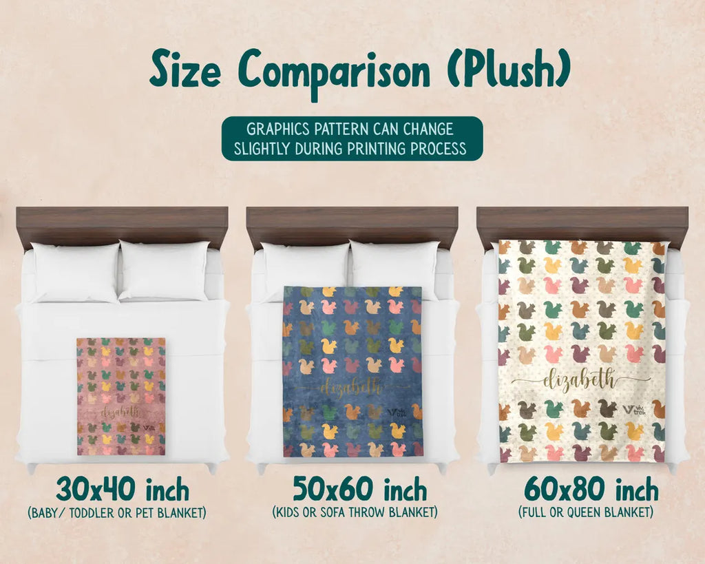 Custom Name Squirrel Blanket Gift, Personalized Chipmunk Throw & Mug Set, Funny Retro Nature Blankets, Unique Christmas Gift for Him Her