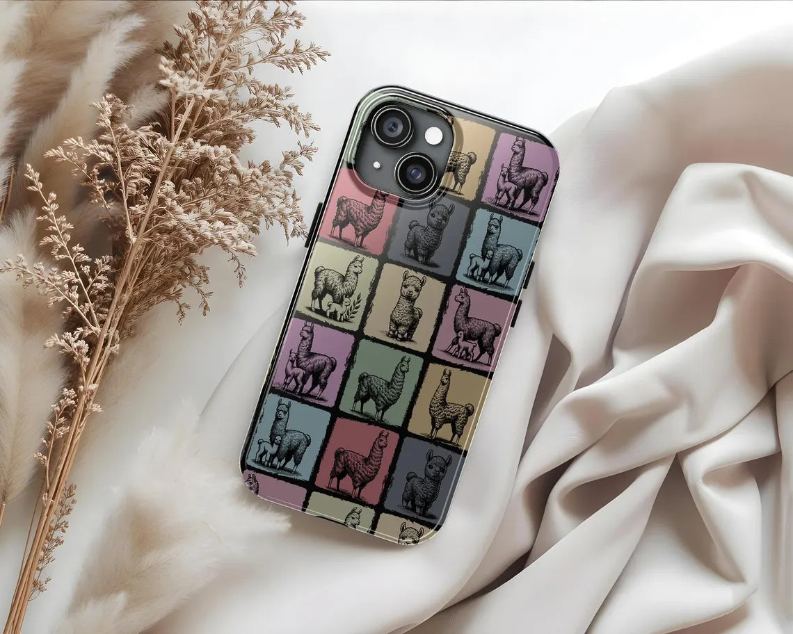 Llama Phone Case | Vintage Alpaca Gift for iPhone 16, Galaxy S24, Pixel 8