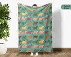 Capybara Lover Blanket, Cute Capybara Throw, Capybara Owner Blanket Gift, Vintage Rodent Blanket, Cozy Capybara Blanket for Animal Fans