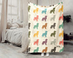 Golden Retriever Dog Gift Blanket | Vintage Lover Throw | Retro Fleece Blanket | Cozy Golden Graphic Pet Present