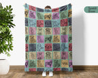 Vintage Golden Retriever Dog Blanket | Cozy Fleece Throw Gift for Dog Lover | Retro Pet Owner Present