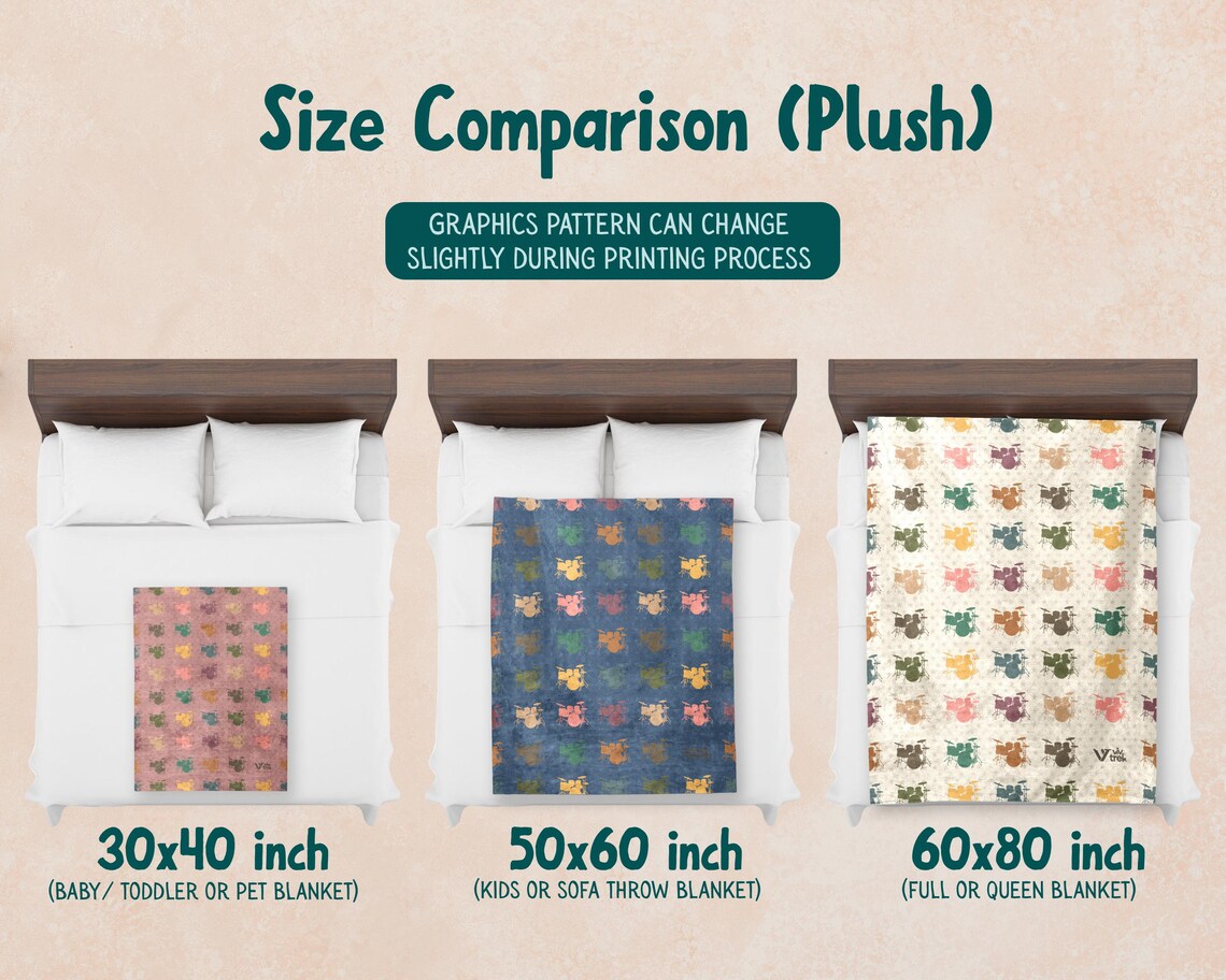 Drummer Gift Blanket Vintage Retro Drum Lover Throw - Cozy Musician Fleece Blanket Drummer Graphic Home Decor