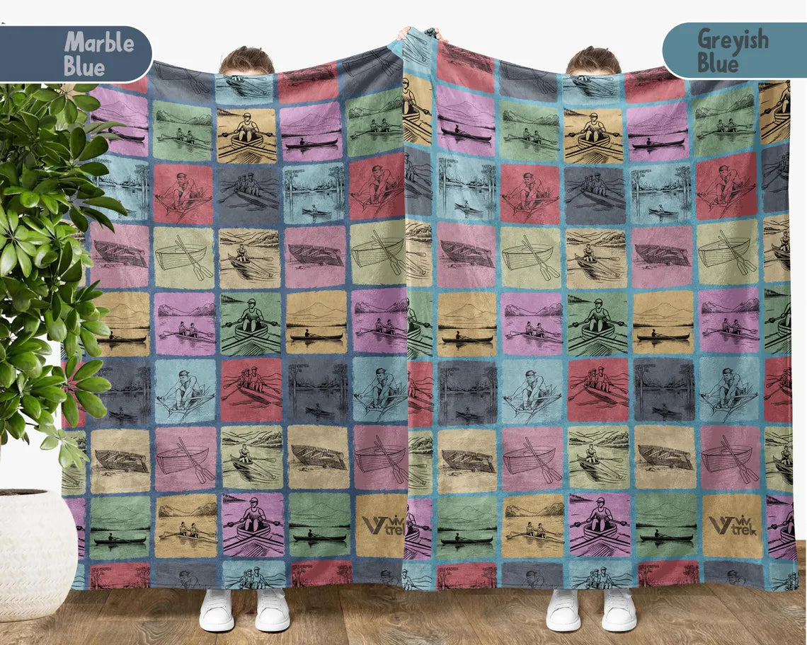 Rowing Lover Blanket Gift, Cozy Throw for Rowers, Crew Team Decor, Unique Kayaking & Boating Enthusiast Blanket, Water Sports Gift