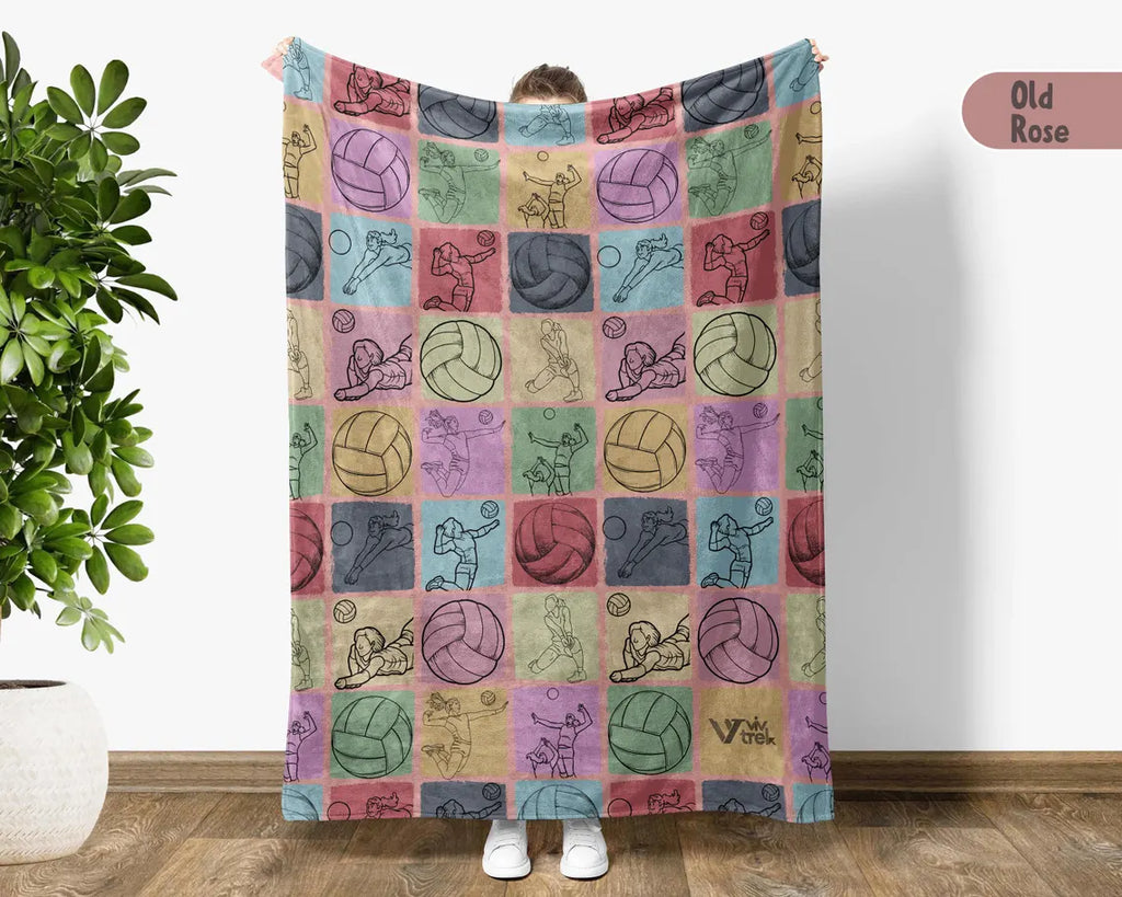 Volleyball Lover Blanket Gift, Vintage Volleyball Throw Blanket, Easily Distracted By Volleyball, Cozy Sports Blanket, Volleyball Fan Gift