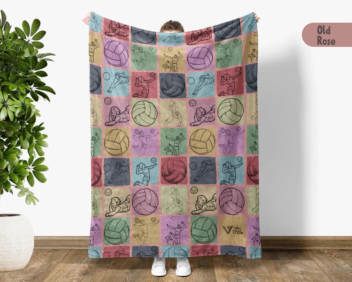 Volleyball Lover Blanket Gift, Vintage Volleyball Throw Blanket, Easily Distracted By Volleyball, Cozy Sports Blanket, Volleyball Fan Gift