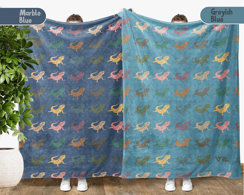 Bearded Dragon Gift Blanket | Vintage Bearded Dragon Lover Throw | Retro Reptile Blankets | Cozy Bearded Dragon Graphic | Pet Lover Gift