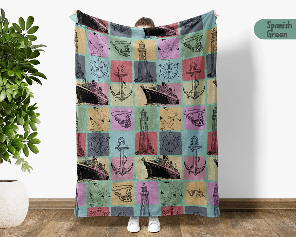 Vintage Titanic Blankets Throw Gift - Easily Distracted By Titanic Blanket - Ship Lover Gift Cozy Graphic Throw