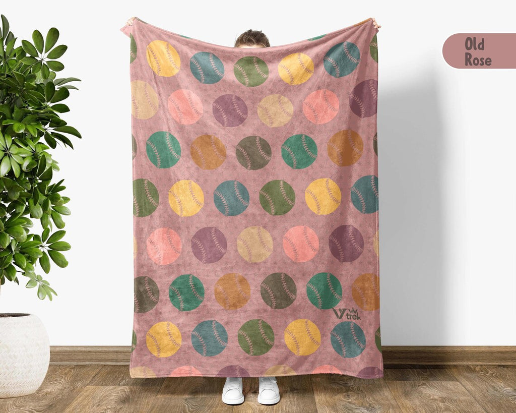 Retro Baseball Lover Blanket Gift, Cozy Sports Throw for Fans, Unique Baseball Decor, Soft Fleece Blanket, Best Christmas Gift for Him Her