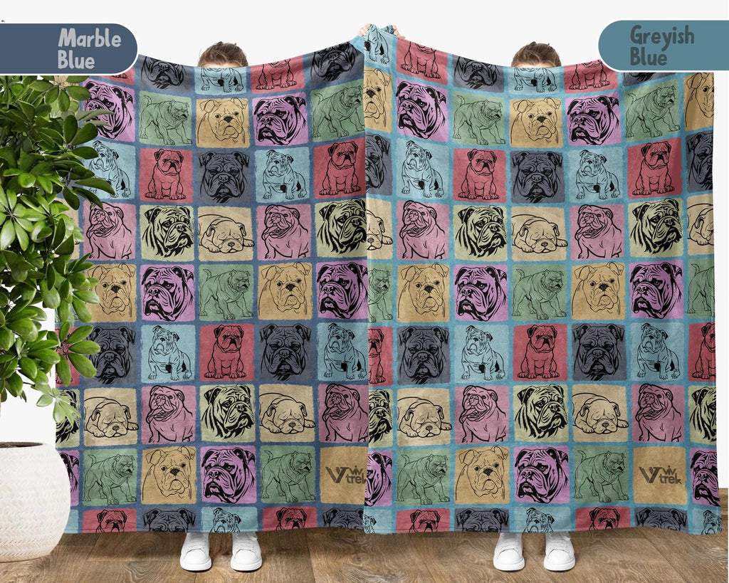 Vintage English Bulldog Throw Blanket Gift | Easily Distracted By Bulldog | Animal Lover Cozy Blankets | Graphic Throw