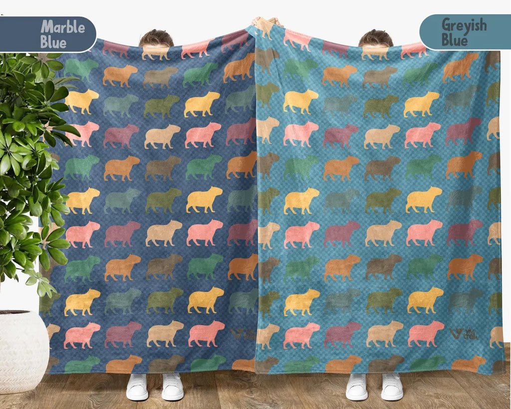 Capybara Lover Blanket, Cute Capybara Throw, Capybara Owner Blanket Gift, Vintage Rodent Blanket, Cozy Capybara Blanket for Animal Fans