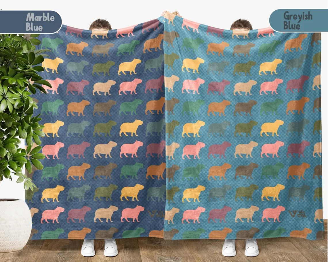 Capybara Lover Blanket, Cute Capybara Throw, Capybara Owner Blanket Gift, Vintage Rodent Blanket, Cozy Capybara Blanket for Animal Fans