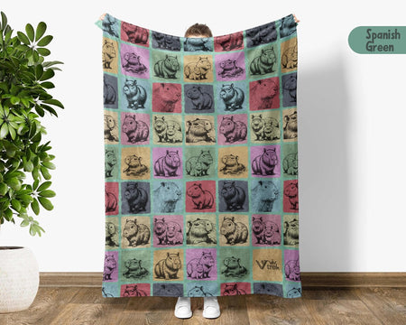 Capybara Lover Blanket Gift, Vintage Capybara Throw, Cute Animal Blanket, Retro Rodent Blanket, Cozy Capybara Blanket for Fans & Owners