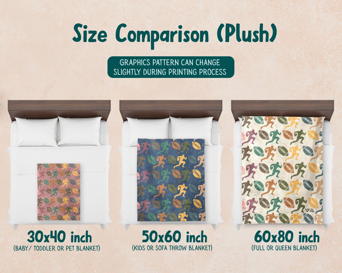 Retro Rugby Player Gift Blanket Vintage Rugby Lover Throw - Cozy Sports Fleece Unique Rugby Decor Graphic Rugby Gift