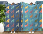 Golden Retriever Dog Gift Blanket | Vintage Lover Throw | Retro Fleece Blanket | Cozy Golden Graphic Pet Present