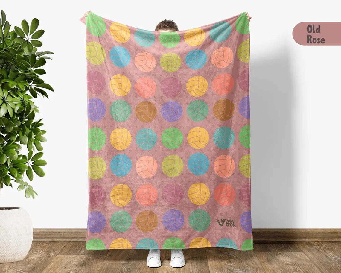 Volleyball Lover Blanket Gift, Vintage Volleyball Throw, Easily Distracted By Volleyball Blanket, Cozy Sports Blanket for Fans