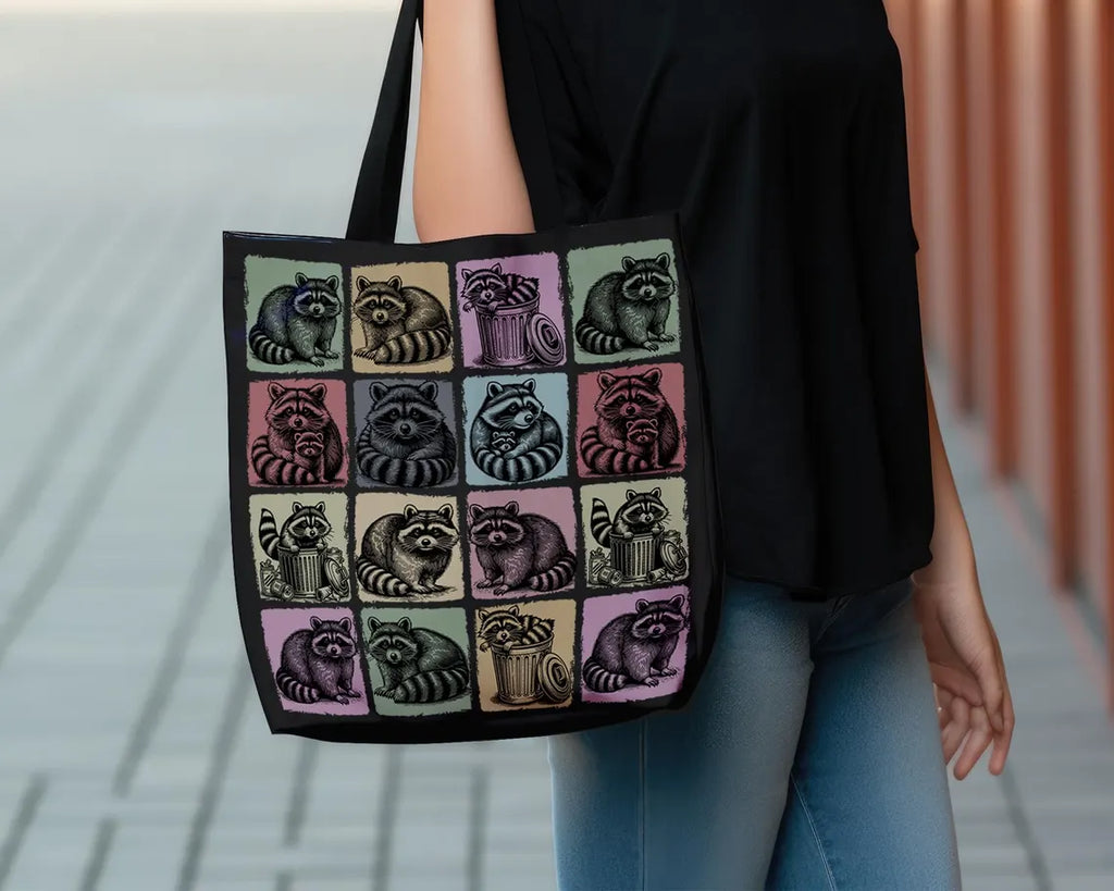 Vintage Raccoon Tote Bag for Animal Lovers – Cute Retro Trash Panda Gift – Wildlife Lover Reusable Bag