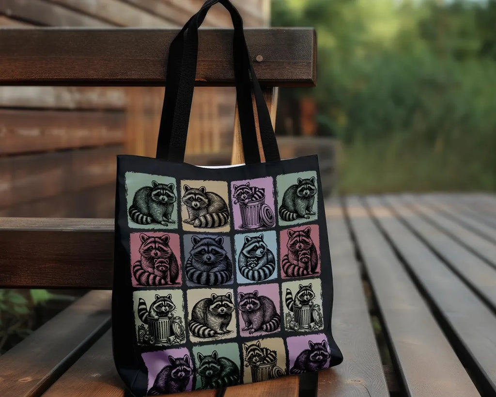 Vintage Raccoon Tote Bag for Animal Lovers – Cute Retro Trash Panda Gift – Wildlife Lover Reusable Bag