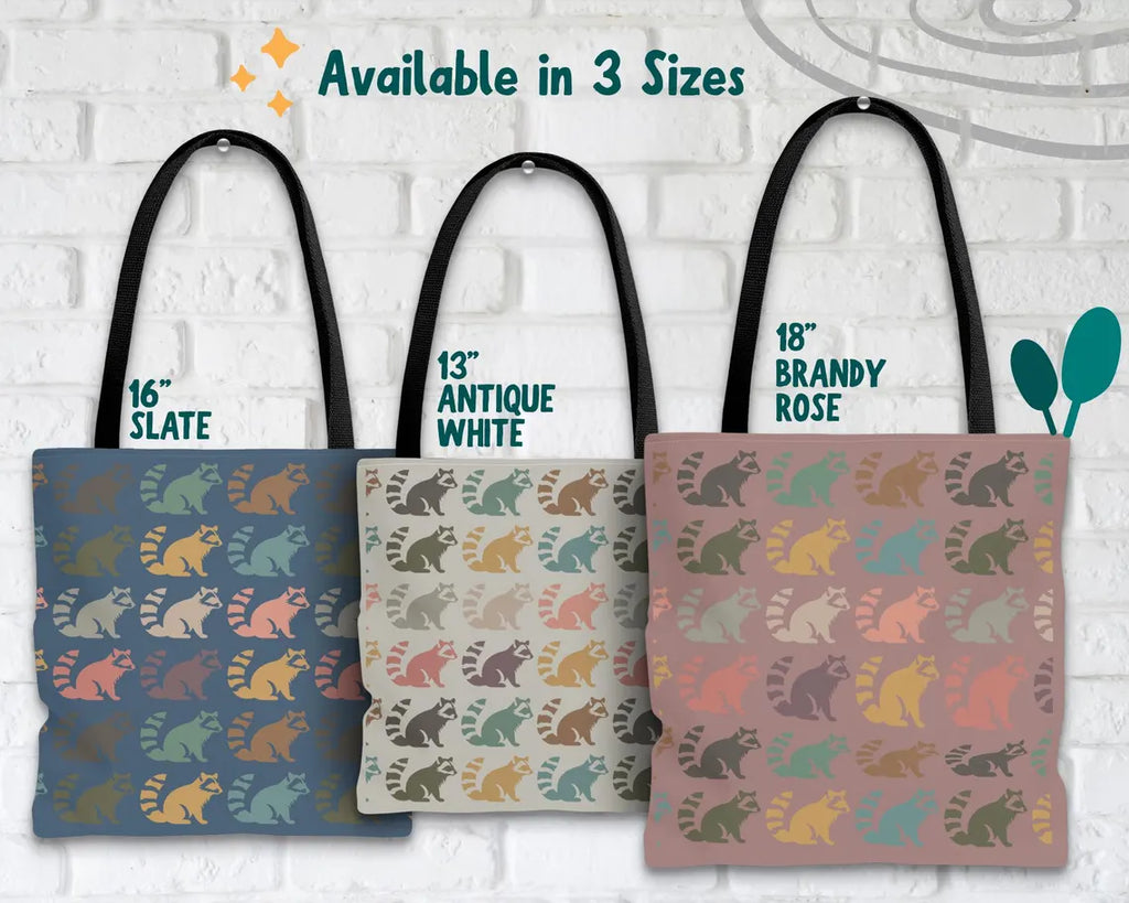 Retro Raccoon Tote Bag for Animal Lovers – Cute Trash Panda Gift – Wildlife Lover Reusable Bag – Eco Tote