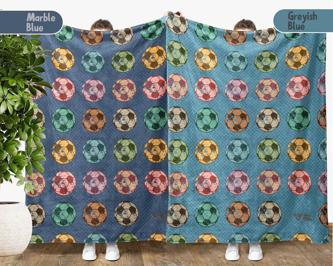 Soccer Blanket Gift, Cozy Vintage Soccer Throw, Retro Sports Blankets for Fans, Funny Soccer Decor, Unique Christmas Gift for Him Her
