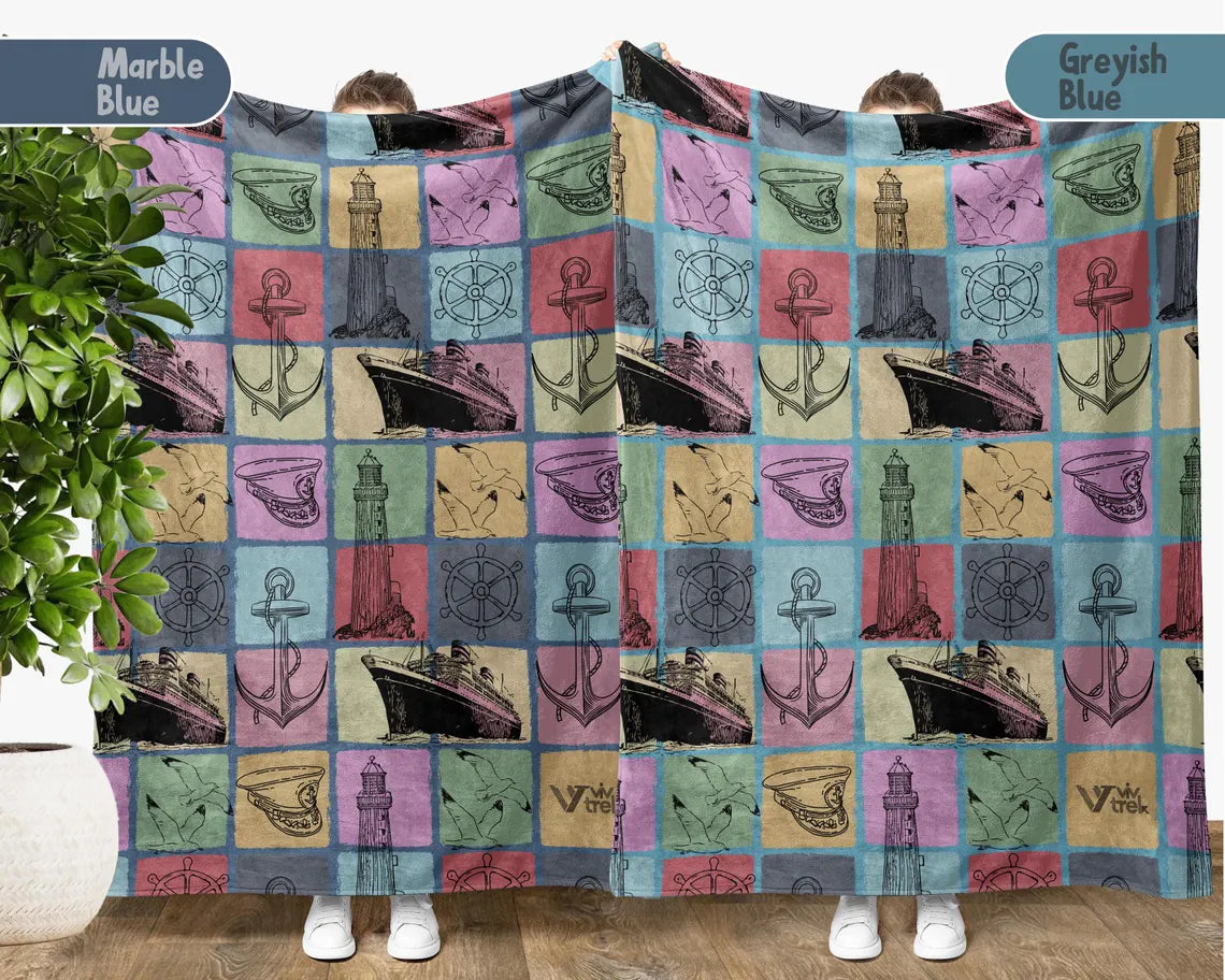 Vintage Titanic Blankets Throw Gift - Easily Distracted By Titanic Blanket - Ship Lover Gift Cozy Graphic Throw
