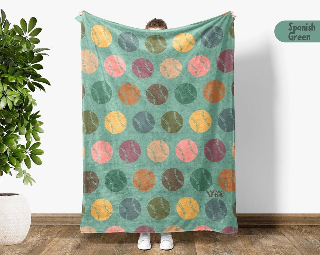 Retro Baseball Lover Blanket Gift, Cozy Sports Throw for Fans, Unique Baseball Decor, Soft Fleece Blanket, Best Christmas Gift for Him Her