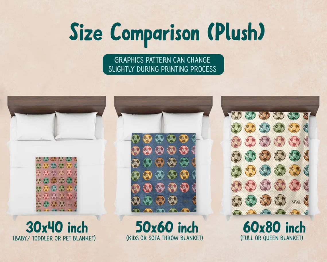 Soccer Blanket Gift, Cozy Vintage Soccer Throw, Retro Sports Blankets for Fans, Funny Soccer Decor, Unique Christmas Gift for Him Her