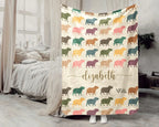 Personalized Name Capybara Blanket, Custom Name Capybara Owner Throw, Vintage Capybara Blanket, Retro Rodent Blanket, Cozy Capybara Gift