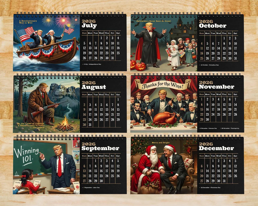 Trump 2025-2026 Academic Desk Calendar Funny MAGA Gift for Office & Home