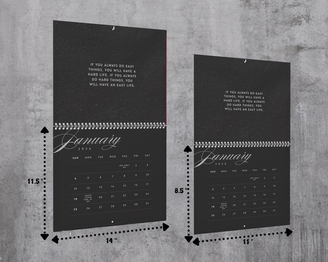 Minimal Motivational Quotes 2026 Wall Calendar | Inspirational Gift Women