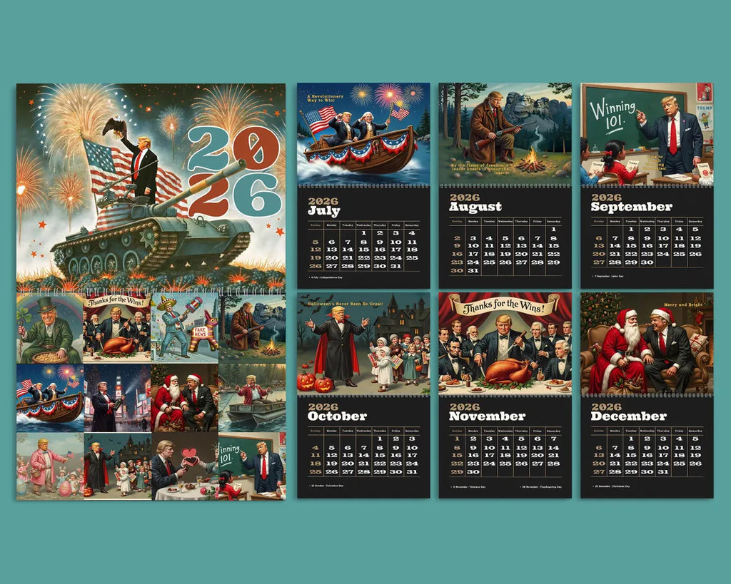 Trump 2025-2026 Wall Calendar Funny MAGA Political Gift for Trump Supporters