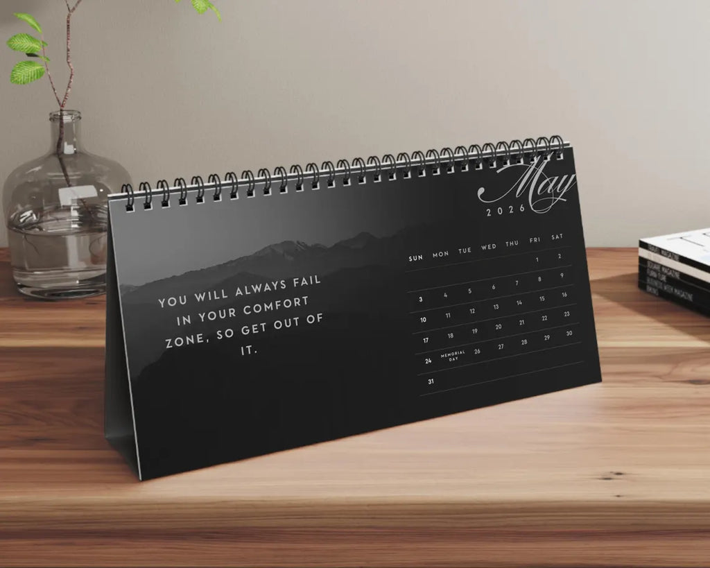 Minimal Motivational Quotes 2026 Desk Calendar | Inspirational Gift