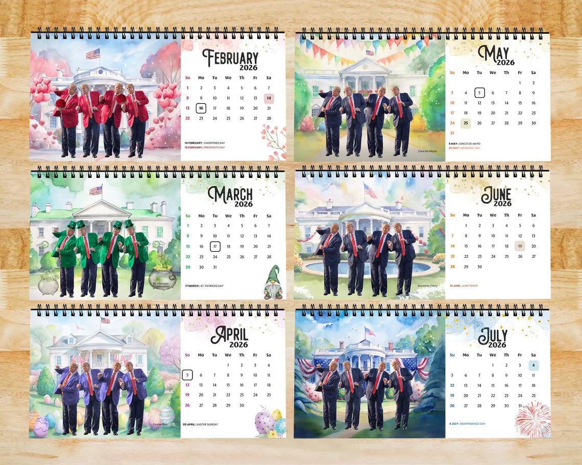 Trump 2025-2026 Academic Desk Calendar | Funny MAGA Gift for Office & School